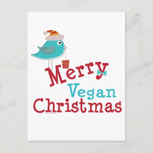Vegan Kerstmis Feestdagenkaart (Voorkant)
