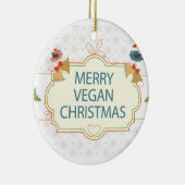 Vegan Kerstmis Keramisch Ornament (Rechts)