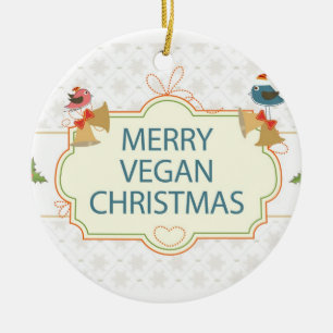 Vegan Kerstmis Keramisch Ornament