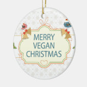 Vegan Kerstmis Keramisch Ornament (Links)