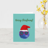 Vegan Kerstmis met bosbes kerstkaart Kaart (Gele Bloem)