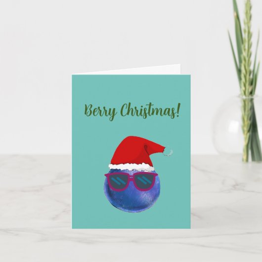 Vegan Kerstmis met bosbessen met blauwebessengroet Kaart (Voorkant)