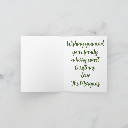 Vegan Kerstmis met bosbessen met blauwebessengroet Kaart (Binnen)