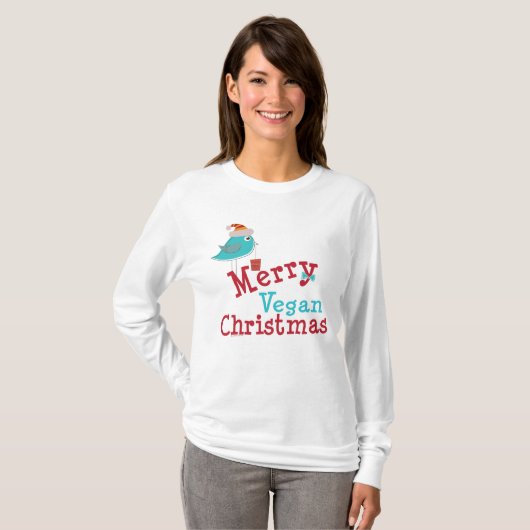 Vegan Kerstmis T-shirt (Voorkant volledig)