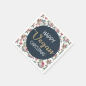 Vegan Kerstretro blauw en gouden wijnbloem Servet (Hoek)