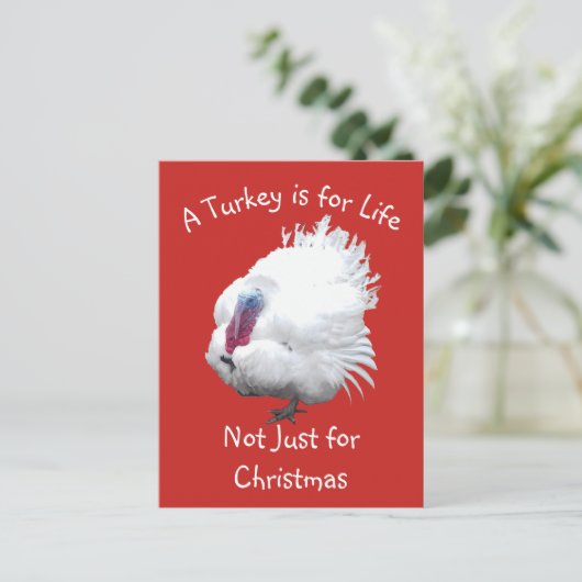 Vegan KerstTurkey Briefkaart (Staand voorkant)