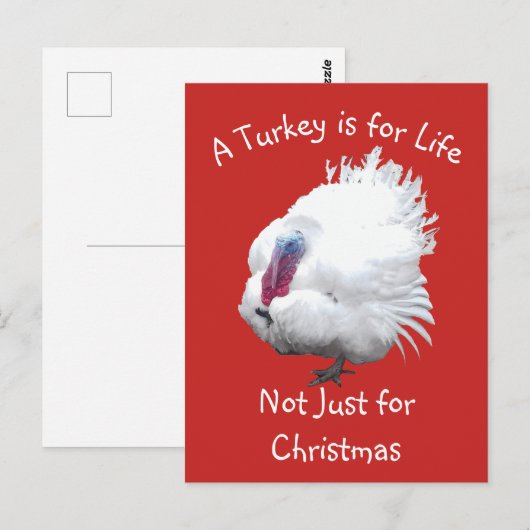 Vegan KerstTurkey Briefkaart (Voorkant / Achterkant)