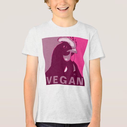 Vegan Kind Roze Pop Art Geïnspireerd Kip Tshirt (Voorkant)