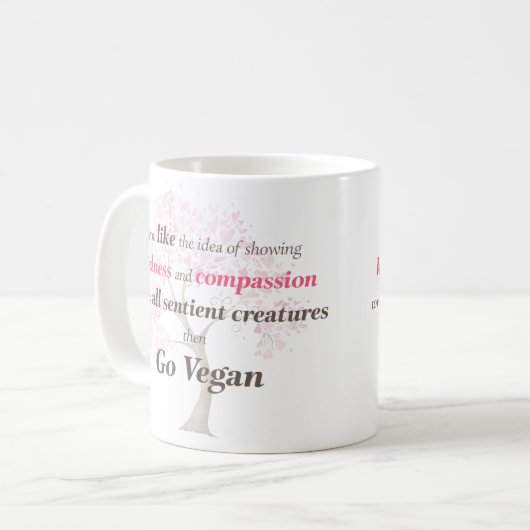 Vegan Kindness en compassie Koffiemok (Voorkant links)