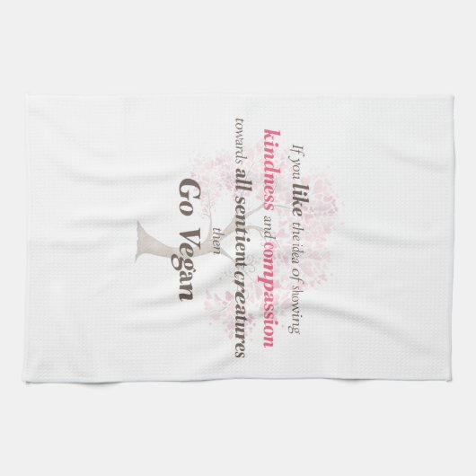 Vegan Kindness en compassie Theedoek (Horizontaal)