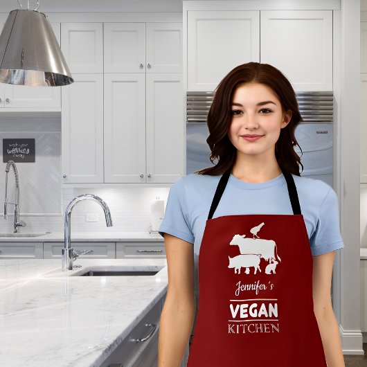 Vegan Kitchen (met jouw naam) Schort