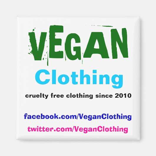 VEGAN Kleding Promo Magneet (Voorkant)