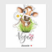 Vegan Koe Dierenvriend Sticker (Vel)