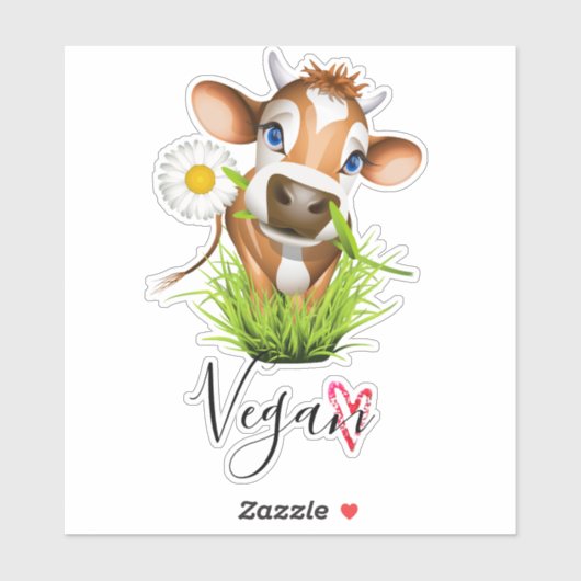 Vegan Koe Dierenvriend Sticker (Vel)