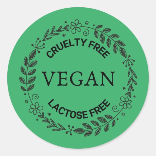 Vegan Lacatose Free Sticker (Voorkant)