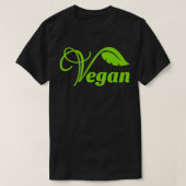 Vegan Leaf Logo Symbool T-shirt (Design voorkant)