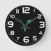 Vegan leaf-symbool ronde klok (Voorkant)