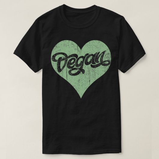 Vegan liefde hart ontwerp  plant gebaseerde vegeta t-shirt (Design voorkant)