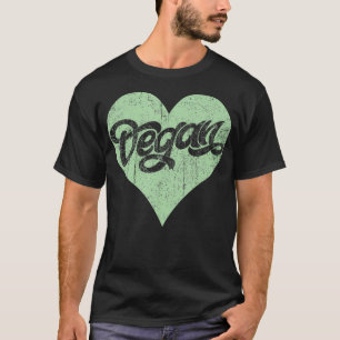 Vegan liefde hart ontwerp plant gebaseerde vegeta t-shirt
