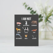 Vegan Life Statement Rescue Animal Rights Veggie Briefkaart (Staand voorkant)