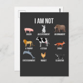 Vegan Life Statement Rescue Animal Rights Veggie Briefkaart (Voorkant / Achterkant)
