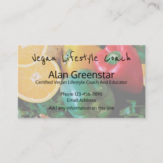 Vegan Lifestyle Coach Visitekaartje (Voorkant)