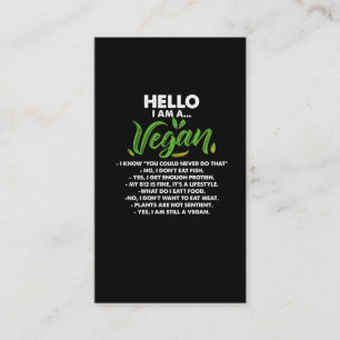 Vegan Lifestyle Statement Pro Vegan-activist Visitekaartje