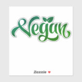 Vegan Logo Green Typography Art Sticker (Vel)