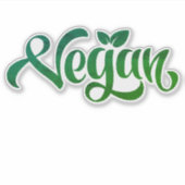 Vegan Logo Green Typography Art Sticker (Voorkant)
