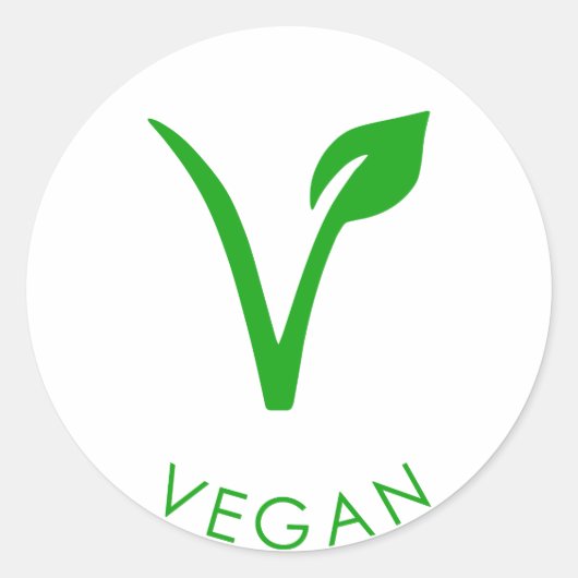 Vegan Logo | Groen veganistisch etiket | veganisti (Voorkant)