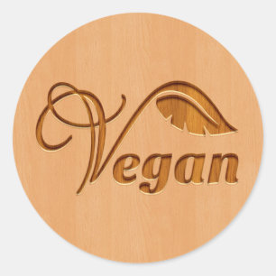 Vegan logo, houtvrij ronde sticker