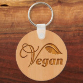 Vegan logo, houtvrij sleutelhanger (Voorkant)