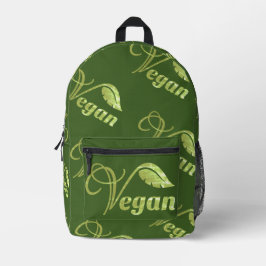 Vegan Logo Leaf Bedrukte Rugzak