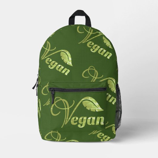 Vegan Logo Leaf Bedrukte Rugzak (Voorkant)