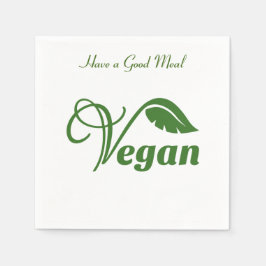 Vegan Logo Leaf, een goede maaltijd Servet