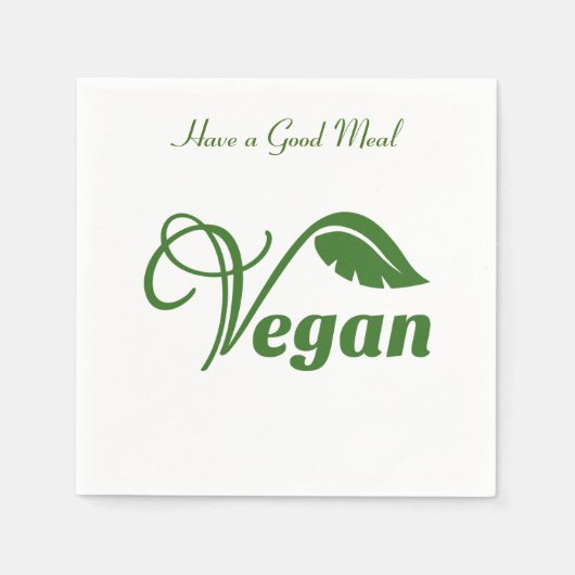 Vegan Logo Leaf, een goede maaltijd Servet (Voorkant)