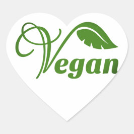 Vegan Logo Leaf Hart Sticker