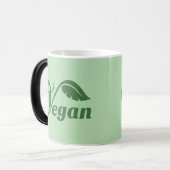 Vegan Logo Leaf Magische Mok (Voorkant links)
