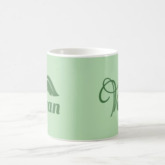 Vegan Logo Leaf Magische Mok (Center)