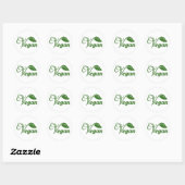 Vegan Logo Leaf Ronde Sticker (Vel)