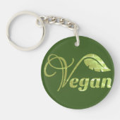 Vegan Logo Leaf Sleutelhanger (Voorkant)