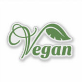 Vegan Logo Leaf Sticker (Voorkant)