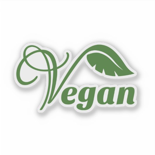 Vegan Logo Leaf Sticker (Voorkant)