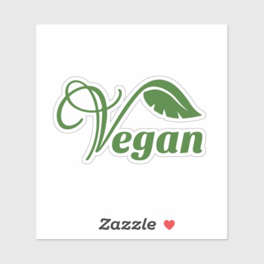 Vegan Logo Leaf Sticker (Vel)