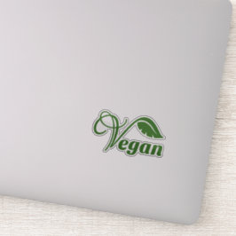 Vegan Logo Leaf Sticker