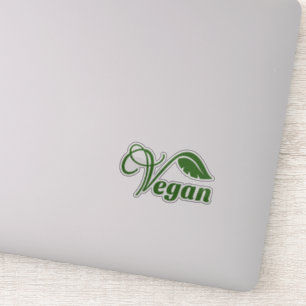 Vegan Logo Leaf Sticker