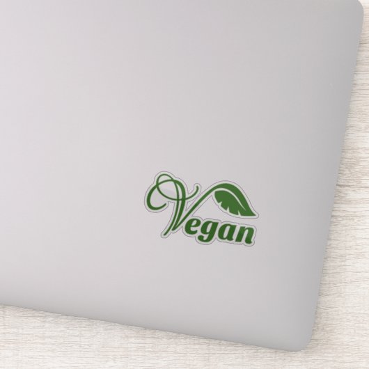 Vegan Logo Leaf Sticker (Detail)