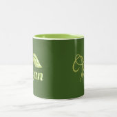 Vegan Logo Leaf Tweekleurige Koffiemok (Center)