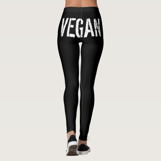 "VEGAN" LOGO ZWARTE LEGGINGS (Achterkant)