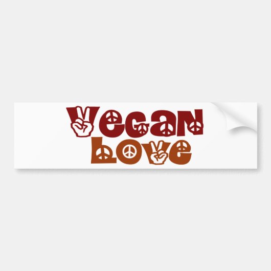 Vegan Love Bumpersticker (Voorkant)